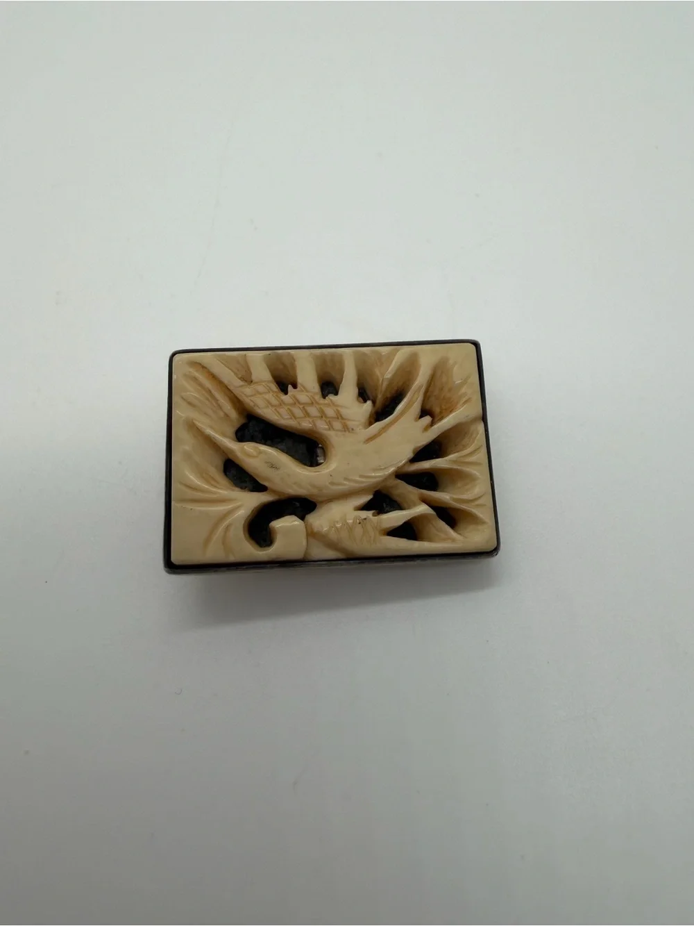 Vintage Michaub Sterling carved bird brooch